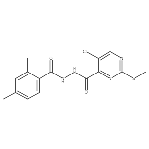 N'-[5-chloro-2-(methylsulfanyl)pyrimidine-4-carbonyl]-2,4-dimethylbenzohydrazide结构式