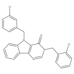 3-(2-chlorobenzyl)-5-(3-chlorobenzyl)-3H-pyrimido[5,4-b]indol-4(5H)-one Structure