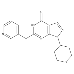 1,5-Dihydro-6-(3-pyridinylmethyl)-1-(tetrahydro-2H-pyran-4-yl)-4H-pyrazolo[3,4-d]pyrimidin-4-one结构式