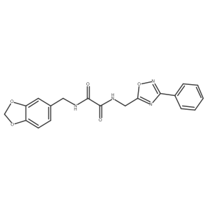 N1-(benzo[d][1,3]dioxol-5-ylmethyl)-N2-((3-phenyl-1,2,4-oxadiazol-5-yl)methyl)oxalamide结构式
