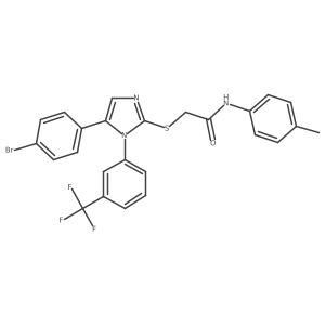 2-((5-(4-bromophenyl)-1-(3-(trifluoromethyl)phenyl)-1H-imidazol-2-yl)thio)-N-(p-tolyl)acetamide Structure