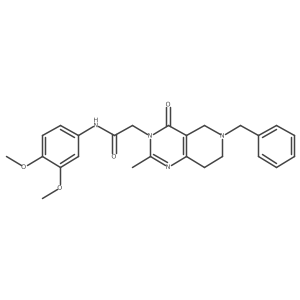 2-(6-benzyl-2-methyl-4-oxo-5,6,7,8-tetrahydropyrido[4,3-d]pyrimidin-3(4H)-yl)-N-(3,4-dimethoxyphenyl)acetamide结构式