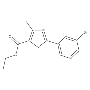 Ethyl 2-(5-bromopyridin-3-yl)-4-methyl-1,3-thiazole-5-carboxylate结构式