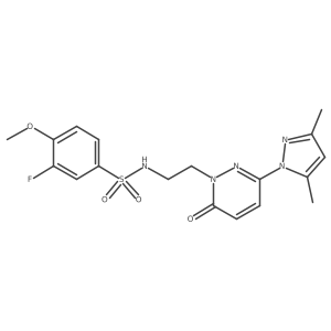 N-(2-(3-(3,5-dimethyl-1H-pyrazol-1-yl)-6-oxopyridazin-1(6H)-yl)ethyl)-3-fluoro-4-methoxybenzenesulfonamide结构式