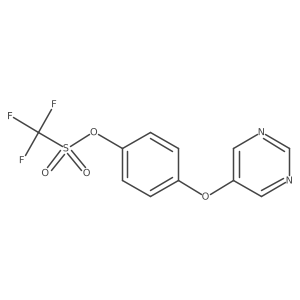 4-(Pyrimidin-5-yloxy)-phenyl trifluoromethanesulfonate结构式