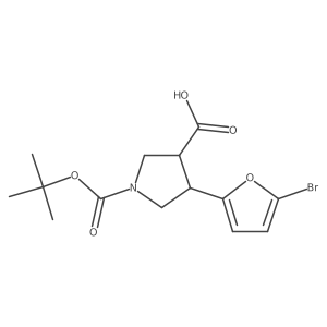 4-(5-Bromofuran-2-yl)-1-[(tert-butoxy)carbonyl]pyrrolidine-3-carboxylic acid Structure