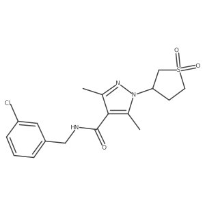 N-(3-chlorobenzyl)-1-(1,1-dioxidotetrahydrothiophen-3-yl)-3,5-dimethyl-1H-pyrazole-4-carboxamide Structure