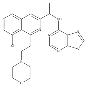 (S)-N-(1-(8-chloro-1-(2-morpholinoethyl)isoquinolin-3-yl)ethyl)thiazolo[5,4-d]pyrimidin-7-amine Structure
