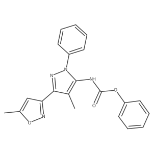Phenyl (4-methyl-3-(5-methylisoxazol-3-yl)-1-phenyl-1H-pyrazol-5-yl)carbamate结构式
