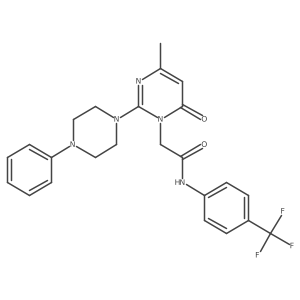 2-(4-methyl-6-oxo-2-(4-phenylpiperazin-1-yl)pyrimidin-1(6H)-yl)-N-(4-(trifluoromethyl)phenyl)acetamide Structure