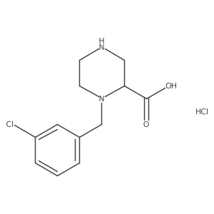 1-(3-Chlorobenzyl)piperazine-2-carboxylic acid hydrochloride结构式