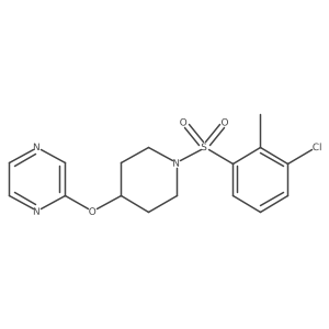 2-((1-((3-Chloro-2-methylphenyl)sulfonyl)piperidin-4-yl)oxy)pyrazine结构式