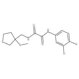 N1-(3-chloro-4-fluorophenyl)-N2-((3-methoxytetrahydrothiophen-3-yl)methyl)oxalamide结构式