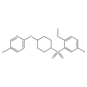 5-Chloro-2-((1-((5-fluoro-2-methoxyphenyl)sulfonyl)piperidin-4-yl)oxy)pyridine结构式