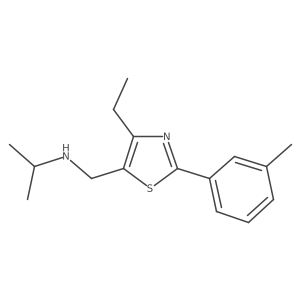 N-((4-ethyl-2-(m-tolyl)thiazol-5-yl)methyl)propan-2-amine结构式