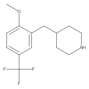 4-{[2-Methoxy-5-(trifluoromethyl)phenyl]methyl}piperidine结构式