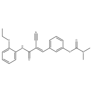 S-[3-[(E)-2-Cyano-3-(2-ethoxyanilino)-3-oxoprop-1-enyl]phenyl] N,N-dimethylcarbamothioate Structure