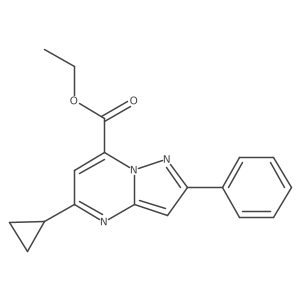 Ethyl 5-cyclopropyl-2-phenylpyrazolo[1,5-a]pyrimidine-7-carboxylate结构式