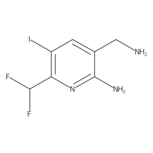 3-(Aminomethyl)-6-(difluoromethyl)-5-iodopyridin-2-amine Structure