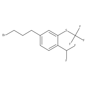 (5-(3-Bromopropyl)-2-(difluoromethyl)phenyl)(trifluoromethyl)sulfane结构式