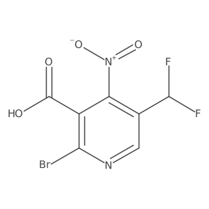 2-Bromo-5-(difluoromethyl)-4-nitronicotinic acid结构式