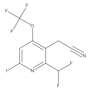 2-(2-(Difluoromethyl)-6-iodo-4-(trifluoromethoxy)pyridin-3-yl)acetonitrile Structure