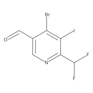 4-Bromo-2-(difluoromethyl)-3-iodopyridine-5-carboxaldehyde Structure