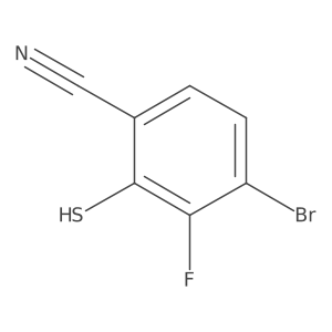4-Bromo-3-fluoro-2-sulphanylbenzonitrile Structure