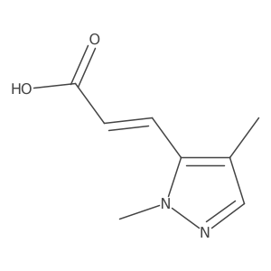 (2E)-3-(1,4-dimethyl-1H-pyrazol-5-yl)prop-2-enoic acid结构式