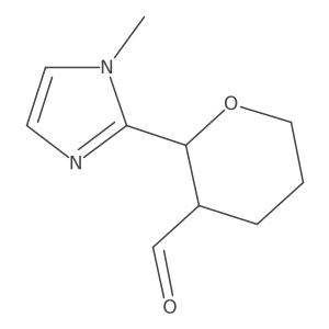 Rac-(2R,3R)-2-(1-methyl-1H-imidazol-2-yl)oxane-3-carbaldehyde结构式