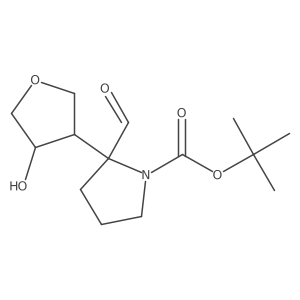 Tert-butyl 2-formyl-2-(4-hydroxyoxolan-3-yl)pyrrolidine-1-carboxylate结构式