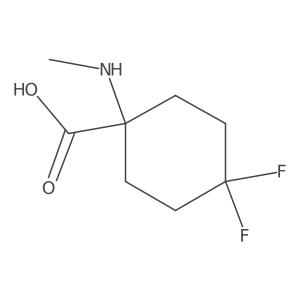 4,4-Difluoro-1-(methylamino)cyclohexane-1-carboxylic acid结构式