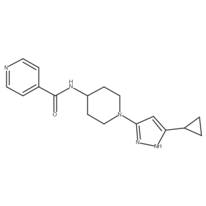 N-(1-(5-cyclopropyl-1H-pyrazol-3-yl)piperidin-4-yl)isonicotinamide结构式