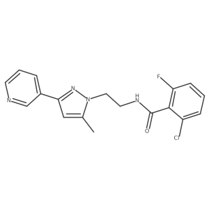 2-chloro-6-fluoro-N-(2-(5-methyl-3-(pyridin-3-yl)-1H-pyrazol-1-yl)ethyl)benzamide结构式