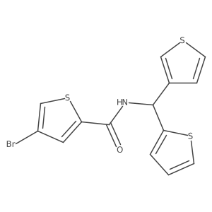 4-bromo-N-(thiophen-2-yl(thiophen-3-yl)methyl)thiophene-2-carboxamide Structure