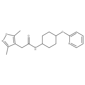 2-(3,5-dimethylisoxazol-4-yl)-N-((1r,4r)-4-(pyridin-2-yloxy)cyclohexyl)acetamide Structure