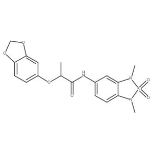 2-(benzo[d][1,3]dioxol-5-yloxy)-N-(1,3-dimethyl-2,2-dioxido-1,3-dihydrobenzo[c][1,2,5]thiadiazol-5-yl)propanamide Structure
