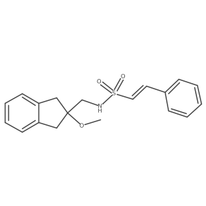 (E)-N-((2-methoxy-2,3-dihydro-1H-inden-2-yl)methyl)-2-phenylethenesulfonamide结构式