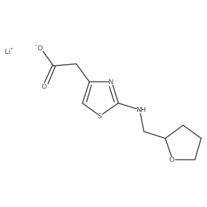Lithium(1+) ion 2-(2-{[(oxolan-2-yl)methyl]amino}-1,3-thiazol-4-yl)acetate Structure
