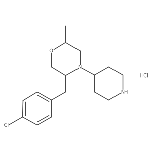 (2S,5S)-5-(4-Chlorobenzyl)-2-methyl-4-(piperidin-4-yl)morpholine hydrochloride Structure