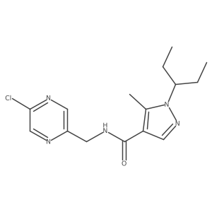 N-[(5-chloropyrazin-2-yl)methyl]-5-methyl-1-(pentan-3-yl)-1H-pyrazole-4-carboxamide结构式