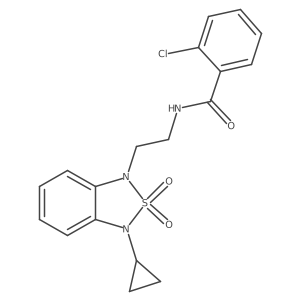 2-chloro-N-[2-(3-cyclopropyl-2,2-dioxo-1,3-dihydro-2lambda6,1,3-benzothiadiazol-1-yl)ethyl]benzamide Structure