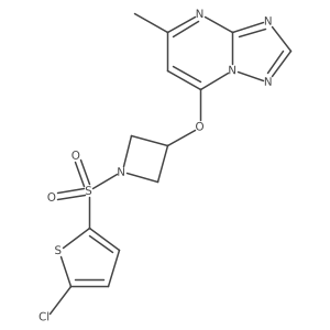 1-[(5-Chlorothiophen-2-yl)sulfonyl]-3-({5-methyl-[1,2,4]triazolo[1,5-a]pyrimidin-7-yl}oxy)azetidine结构式