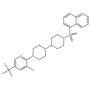 8-[(4-{4-[3-Chloro-5-(trifluoromethyl)pyridin-2-yl]piperazin-1-yl}piperidin-1-yl)sulfonyl]quinoline Structure