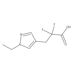 3-(1-ethyl-1H-pyrazol-4-yl)-2,2-difluoropropanoic acid结构式