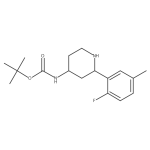 tert-butyl N-[2-(2-fluoro-5-methylphenyl)piperidin-4-yl]carbamate结构式
