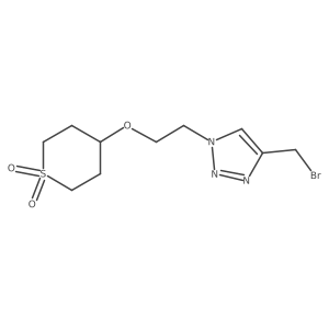 4-{2-[4-(bromomethyl)-1H-1,2,3-triazol-1-yl]ethoxy}-1lambda6-thiane-1,1-dione Structure
