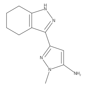 1-methyl-3-(4,5,6,7-tetrahydro-1H-indazol-3-yl)-1H-pyrazol-5-amine结构式