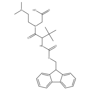 2-[(2R)-N-[2-(dimethylamino)ethyl]-2-({[(9H-fluoren-9-yl)methoxy]carbonyl}amino)-3,3-dimethylbutanamido]acetic acid结构式