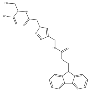 (2R)-2-(2-{4-[({[(9H-fluoren-9-yl)methoxy]carbonyl}amino)methyl]-1H-1,2,3-triazol-1-yl}acetamido)-3-hydroxypropanoic acid结构式